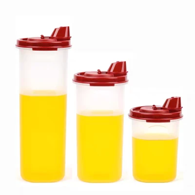 特百惠 专卖店正品 经典红盖防漏油壶 厨房用油醋调料瓶透明家用