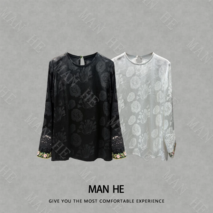 『花开锦绣蕾丝绣国风衫』满赫出品-25035