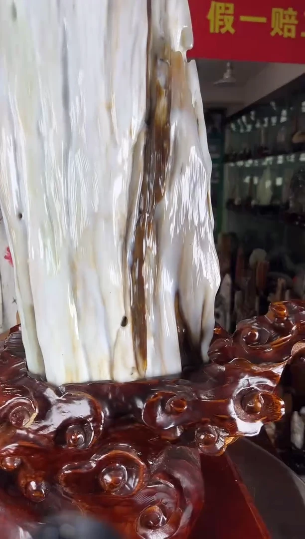 缅甸天然树化玉摆件