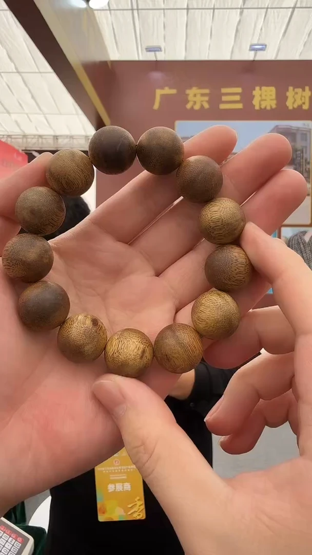 沉香手串波浪仔绿绮沉香18mm单圈 多样性发其一