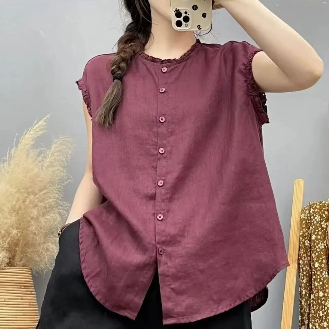 10617新款夏季优雅减龄宽松文艺复古衬衫QZ