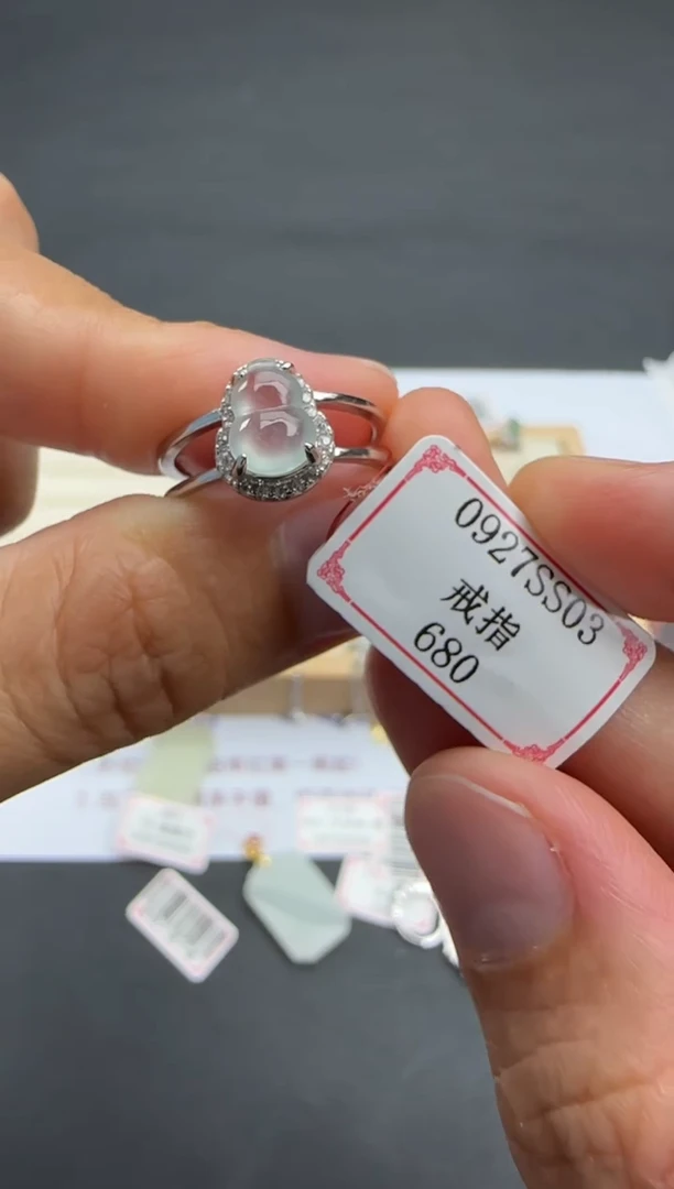 银S925镶嵌戒指翡翠0927SS03