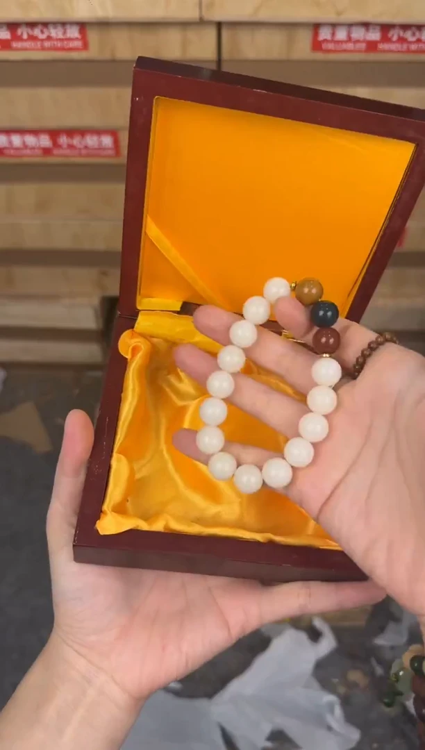 慈木器文玩阁渐变绿花手串链接@@YS1018