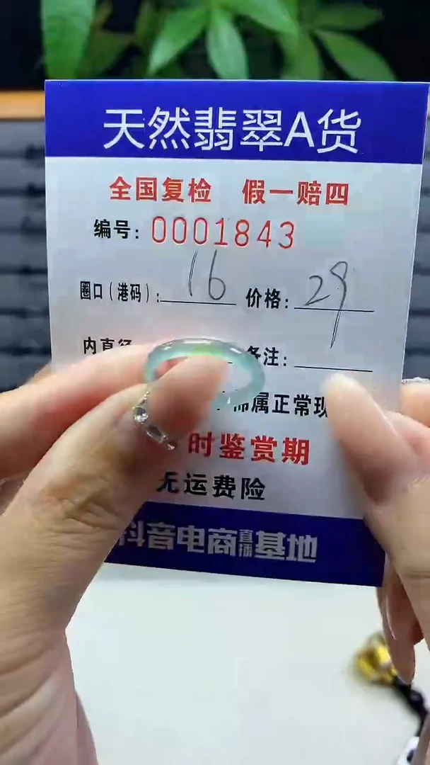 翡翠戒圈未镶嵌1843天然翡翠A货