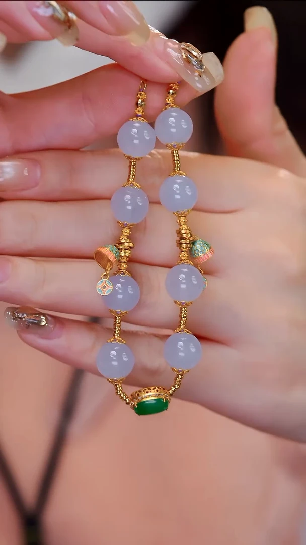 18K金镶嵌手链翡翠30