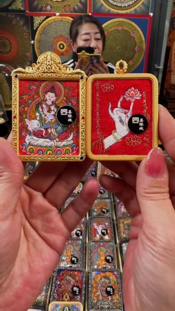 【闪购商品】吊坠壹善缘城手绘唐卡普贤双面如图