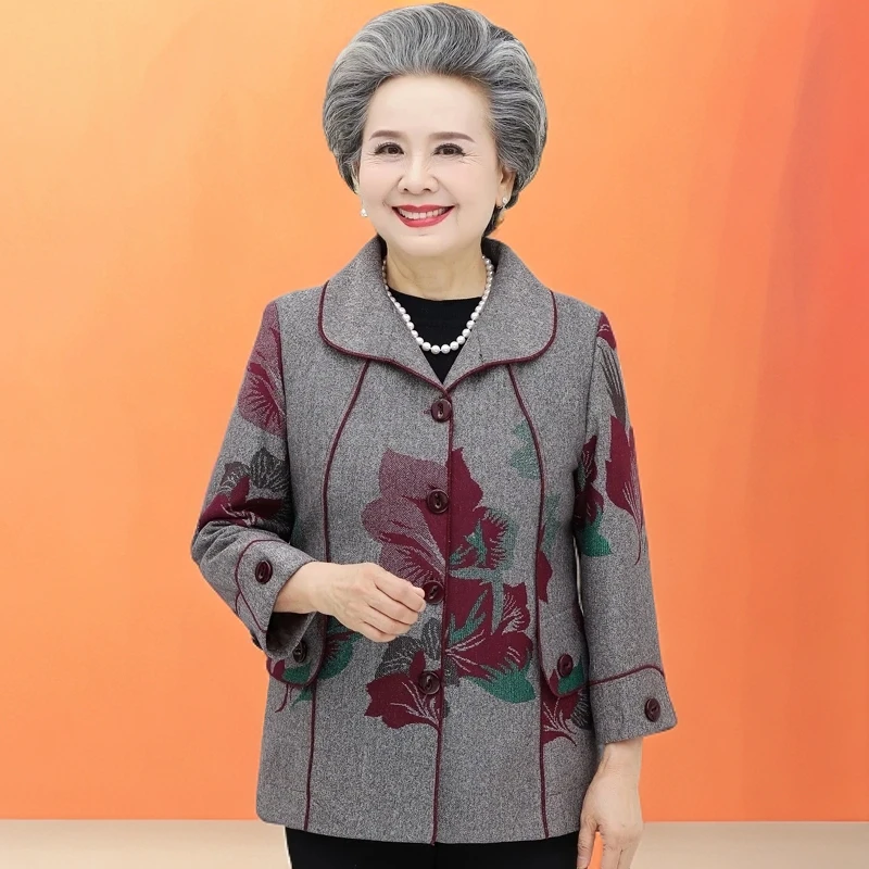 奶奶春秋外套中老年人女装秋装60-70岁80老人妈妈服装太太婆婆