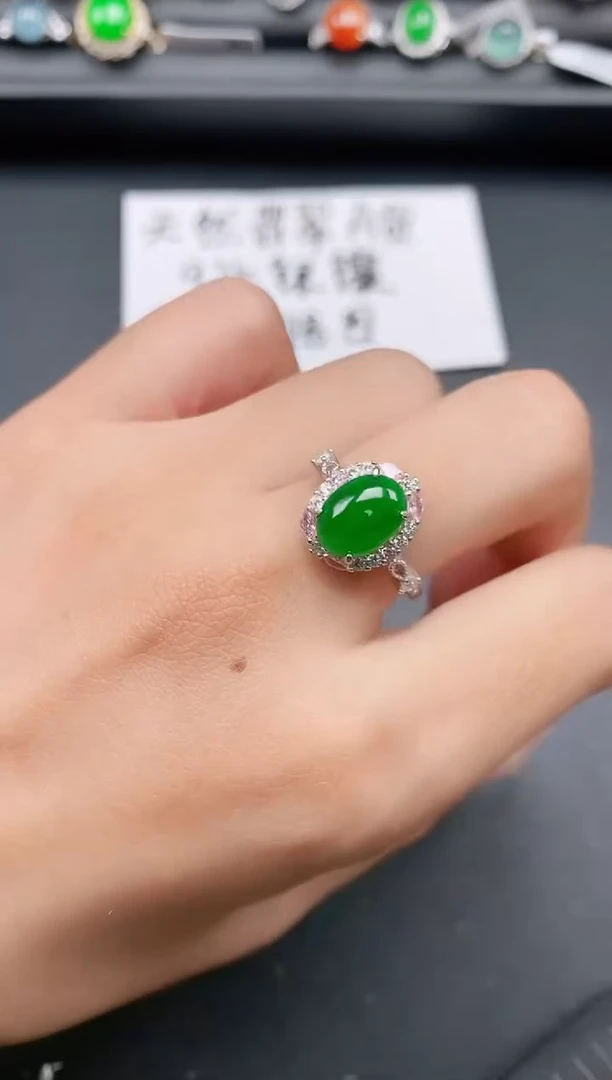 银S925镶嵌戒指翡翠1111111