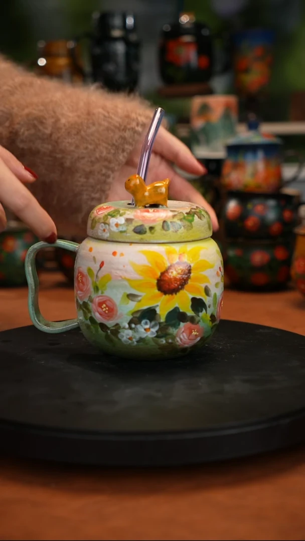 紫砂油画手绘釉下彩