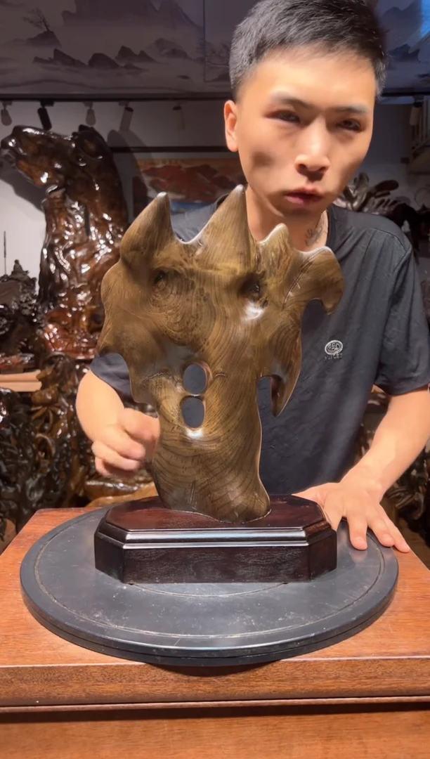 乌木类木质文玩根雕艺术摆件