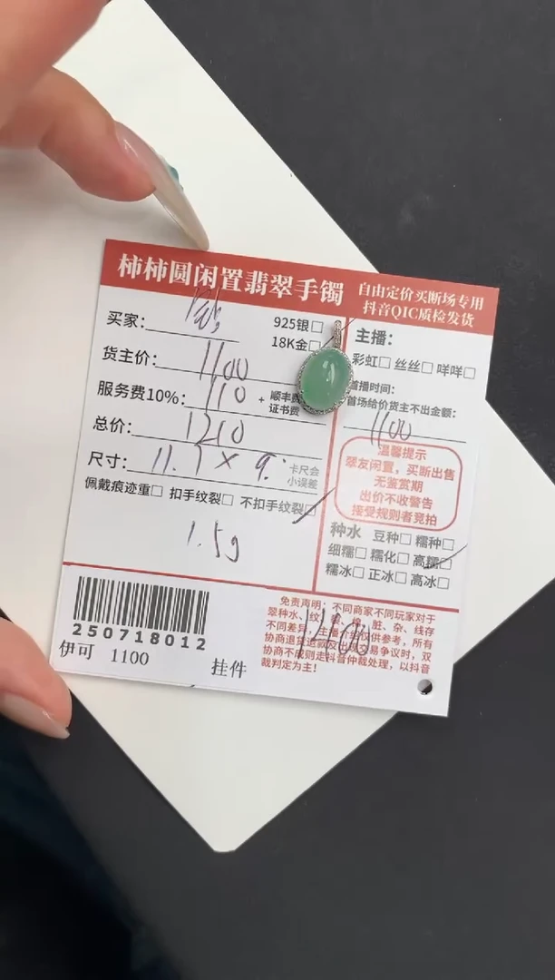 翡翠18K金镶嵌颈饰江*学姐姐250718012