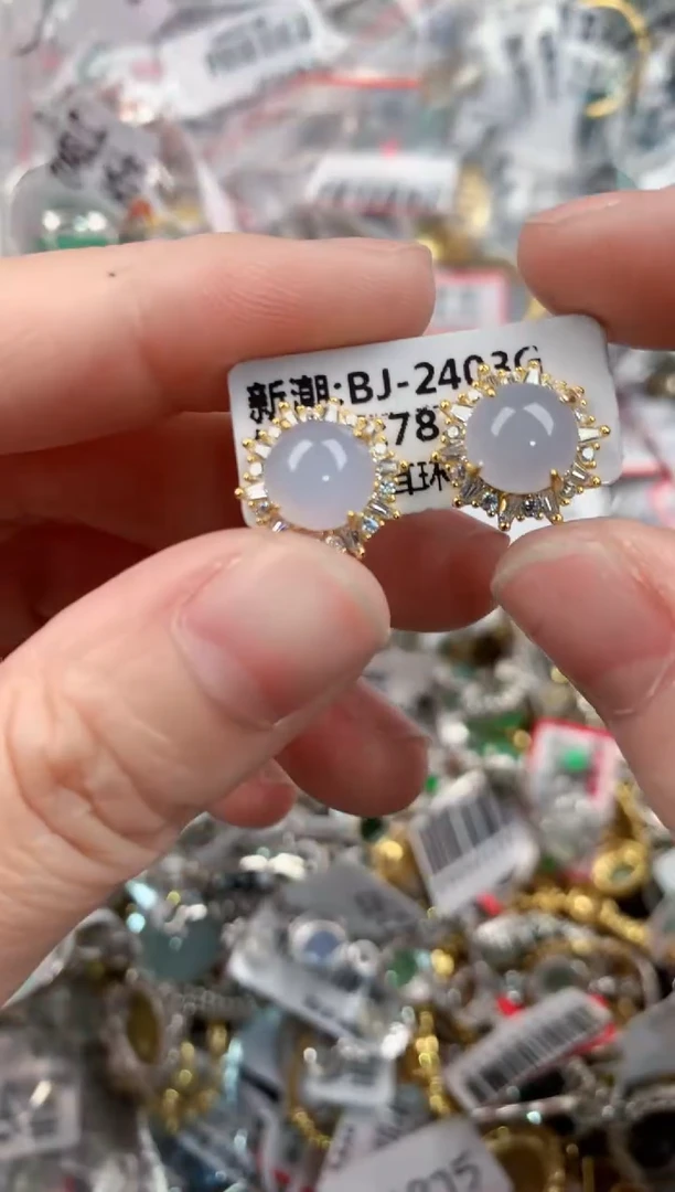 银S925镶嵌戒指翡翠10             10