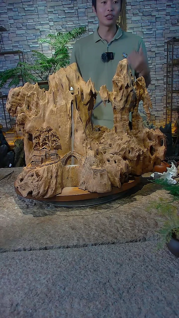 木香樟随型山水摆件