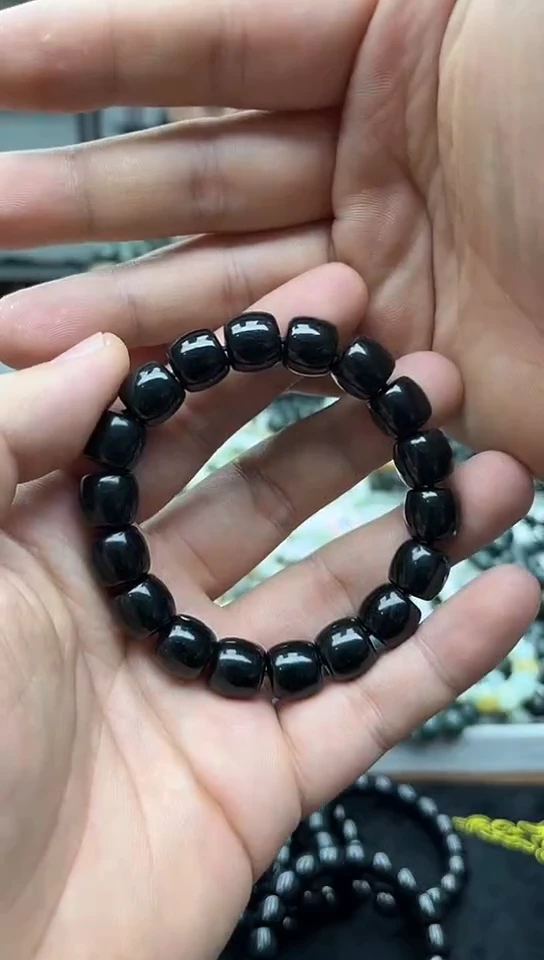 未镶嵌手链和田玉纯天然新疆塔县黑青12