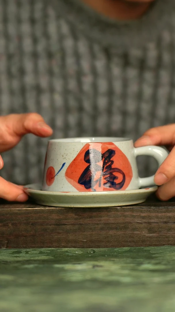 陶瓷青诗集手工手绘瓷器