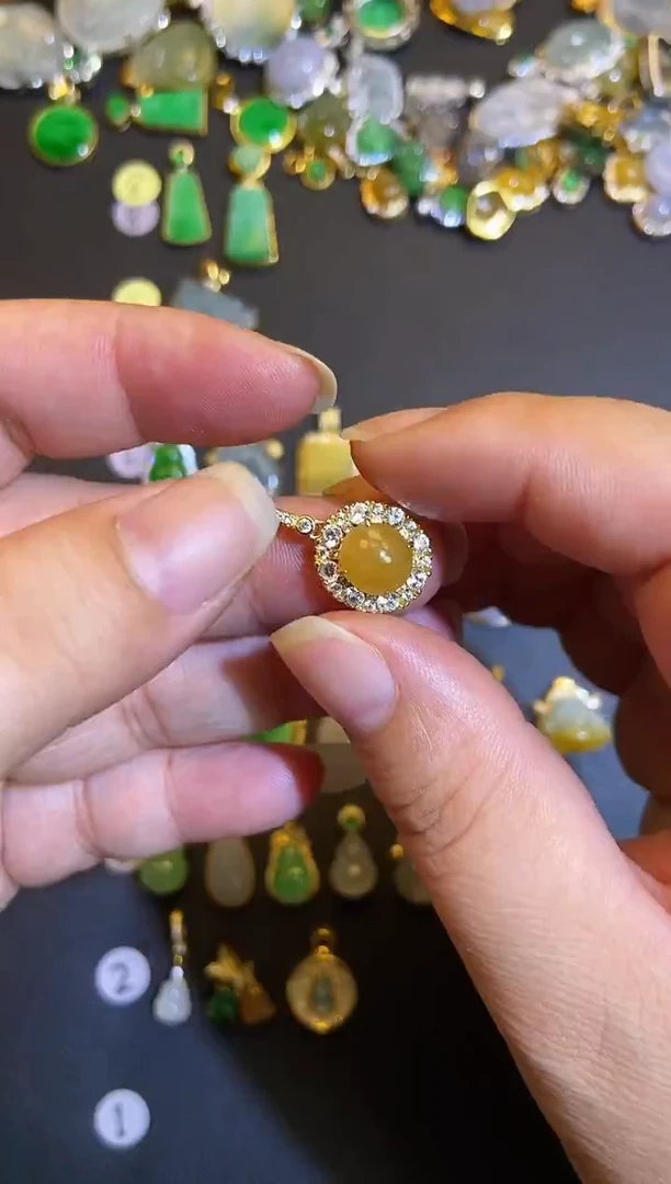 吊坠(不含链)银S925镶嵌翡翠1