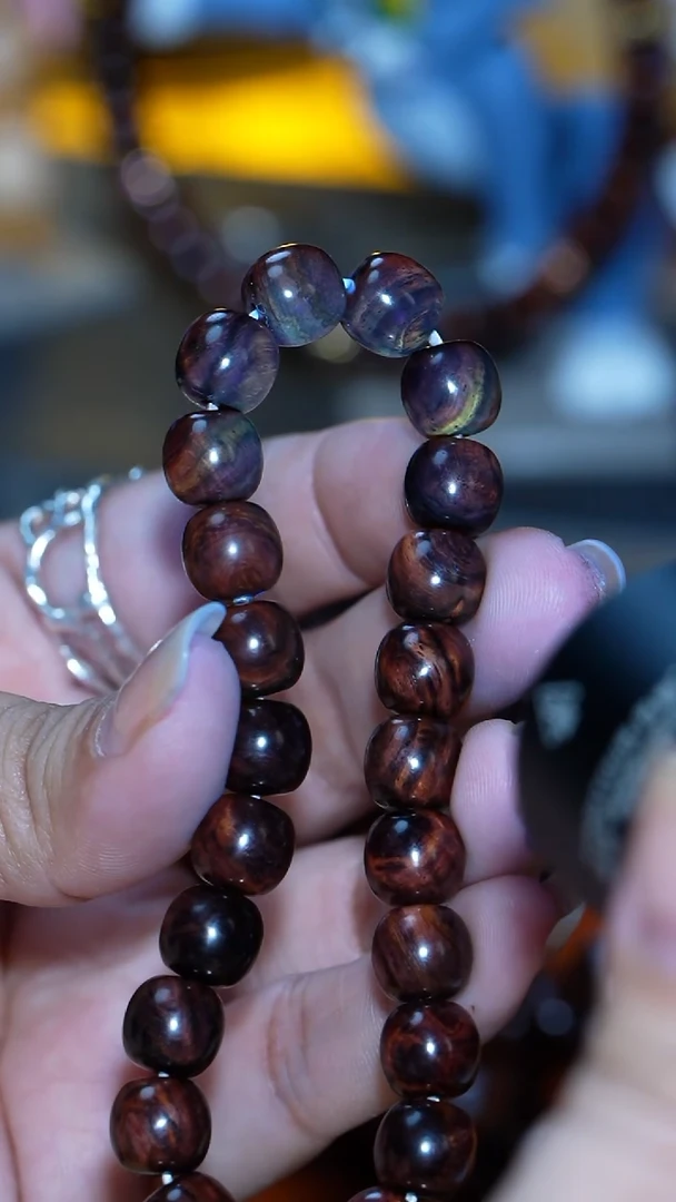 手串/手链黄花梨/降香黄檀A****峰【MOYU】海黄紫油梨老料9*9.5