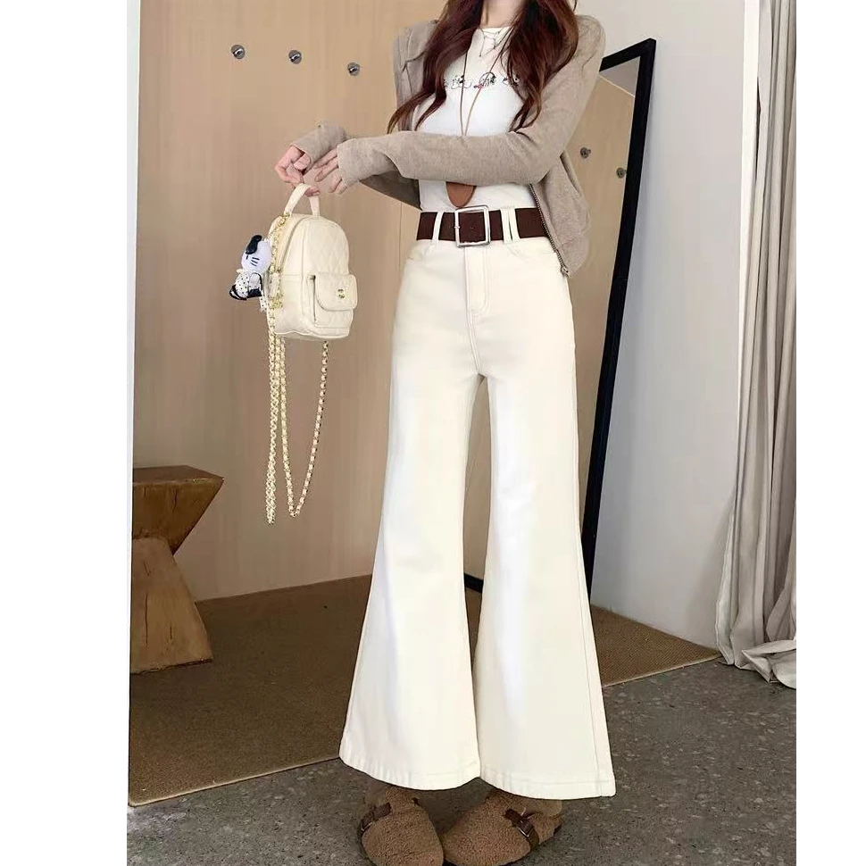 王永家~加绒加厚显瘦弹力休闲九分喇叭牛仔裤16016