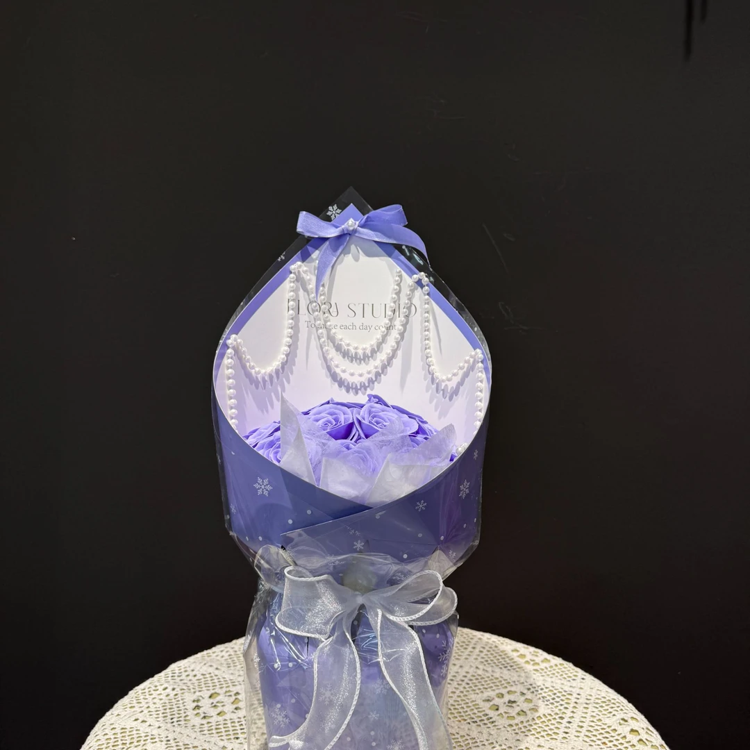 冰蓝玫瑰永生香皂花