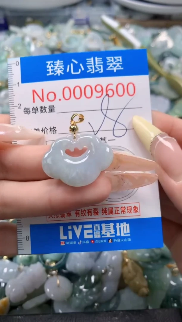 翡翠未镶嵌颈饰含绳0009600