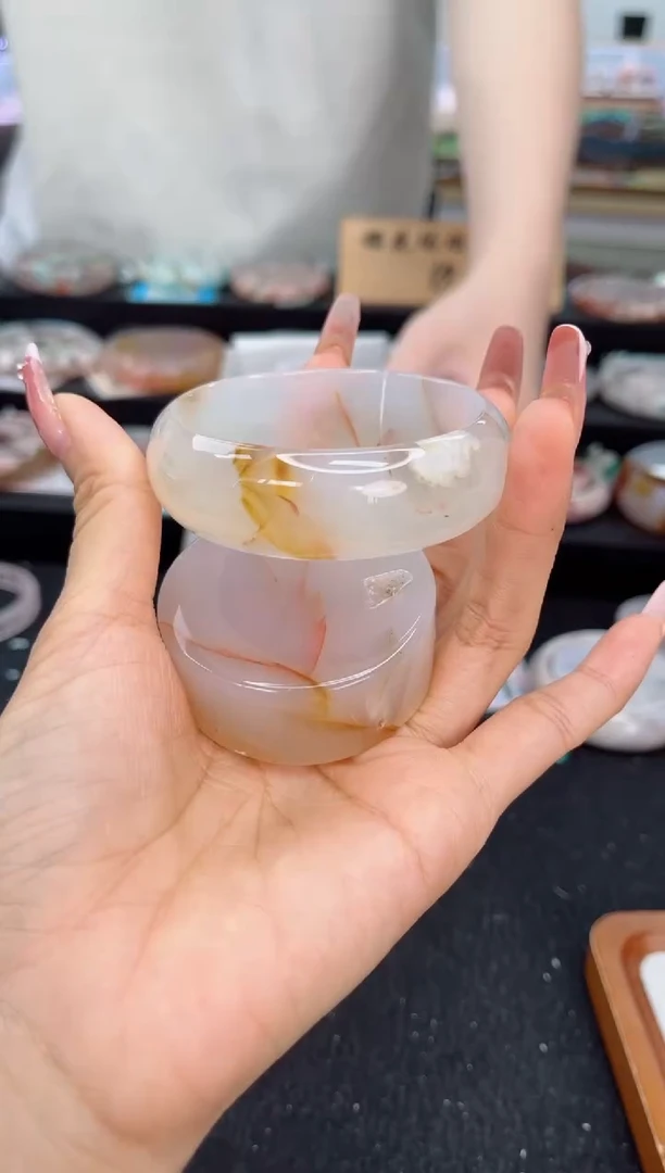 石英质玉手镯未镶嵌53圈口（赠送镯心）3911222