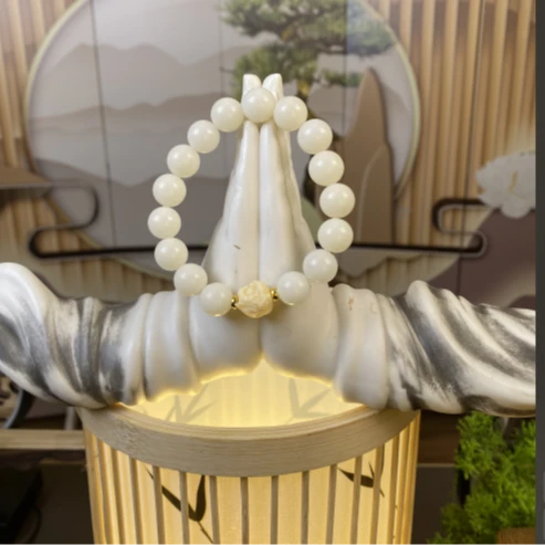 菩提珠串1.2白玉菩提+醒狮手串【597】