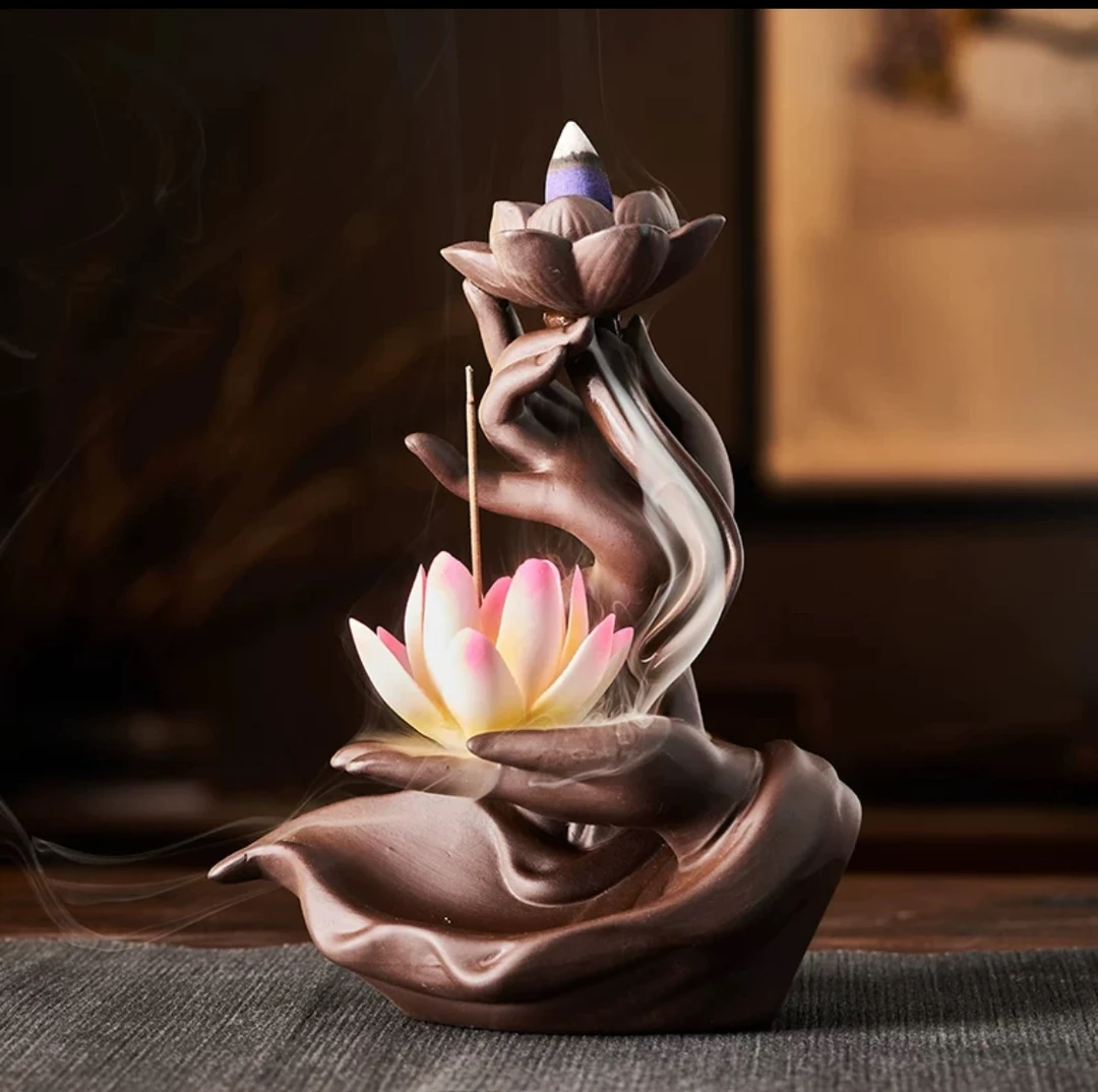 普陀专属-“佛手拈香”紫-砂佛手莲心倒流香插