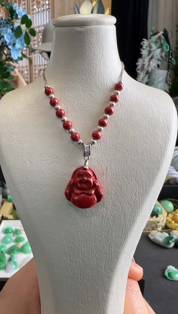 【闪购商品】玛瑙/玉髓颈饰未镶嵌朱砂