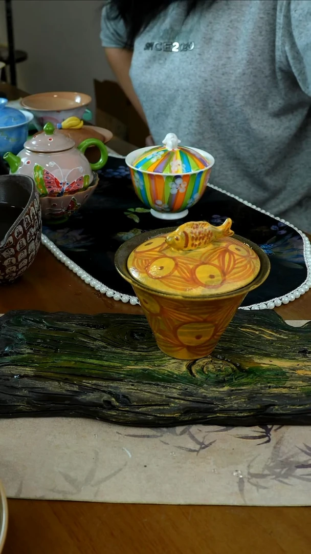 茶瓷物语福利金鱼盖碗