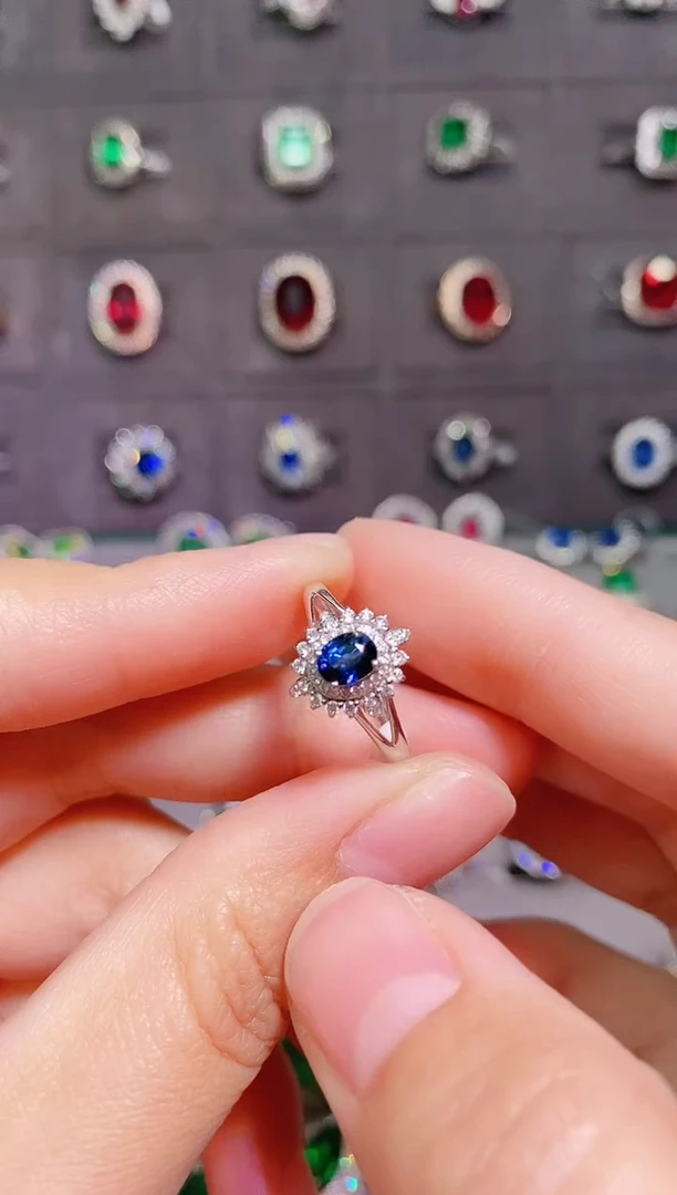 【闪购商品】蓝宝石18K金戒指18K金镶嵌.