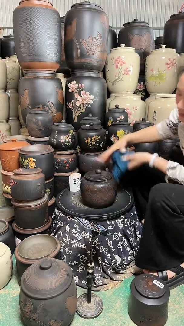 罐瑕疵茶叶罐 苹果牡丹花  494