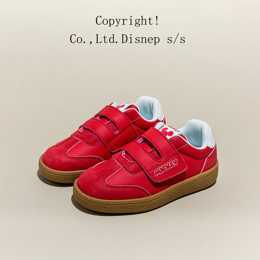 迪士尼童鞋2025新年红色男童女童中大童休闲时尚德迅鞋低帮板鞋