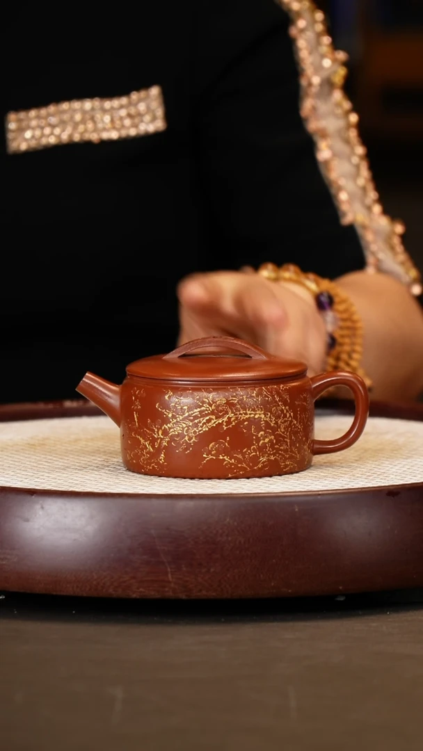 紫砂茶壶【时顺华】天香胭脂红汉瓦 250CC