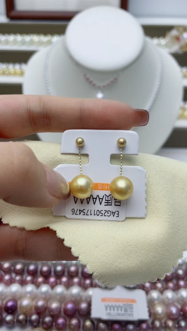【闪购商品】海水珍珠耳饰18K金镶嵌W37