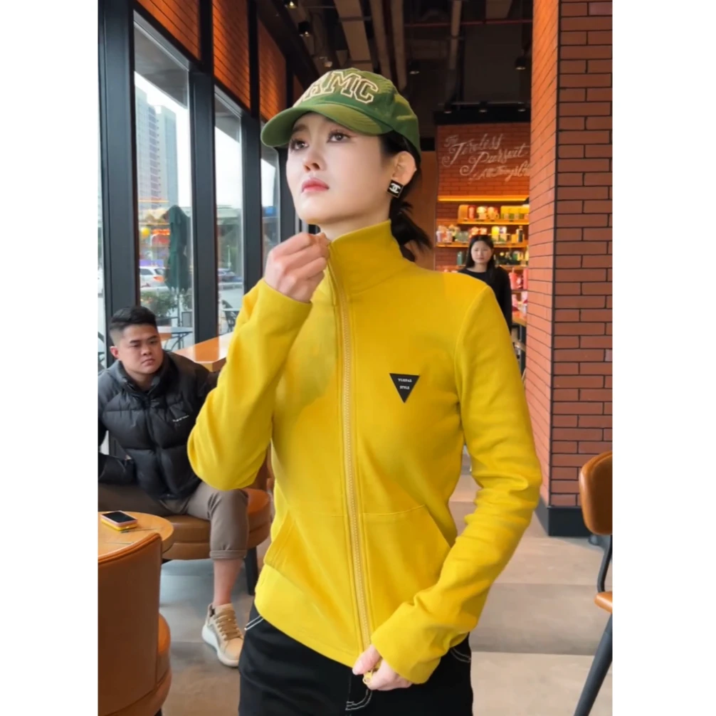 春季时尚双拉链长袖休闲运动小外套CF002