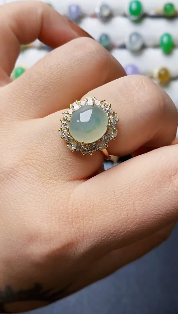 银S925镶嵌戒指翡翠1041