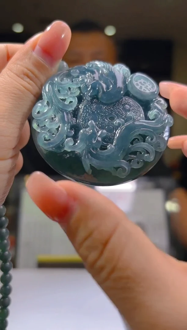 未镶嵌定制翡翠17/1025/C/发其一件/龙凤