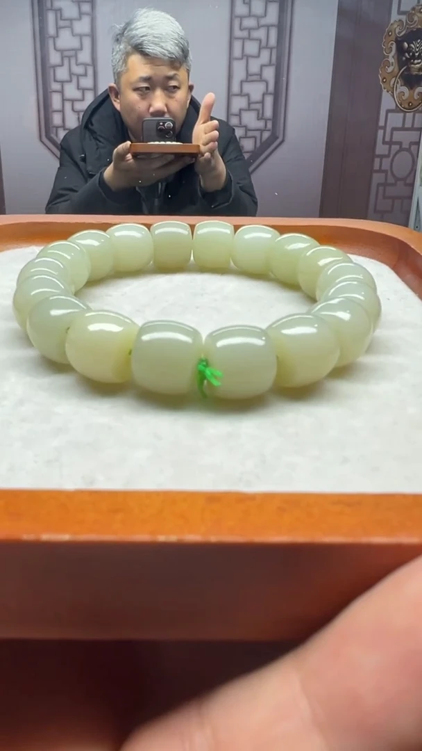【闪购商品】和田玉手串未镶嵌且末蓝青白直切卡13多样性拍一发一