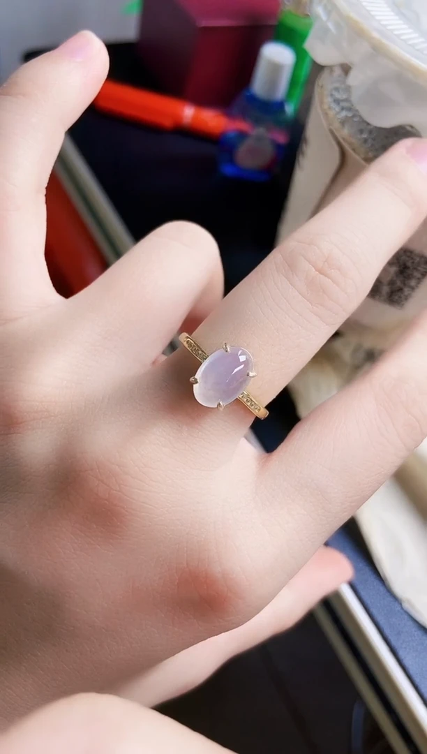 翡翠戒指银S925镶嵌12349