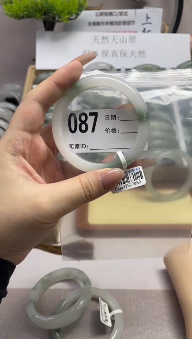 石英质玉（天山翠）手镯未镶嵌087