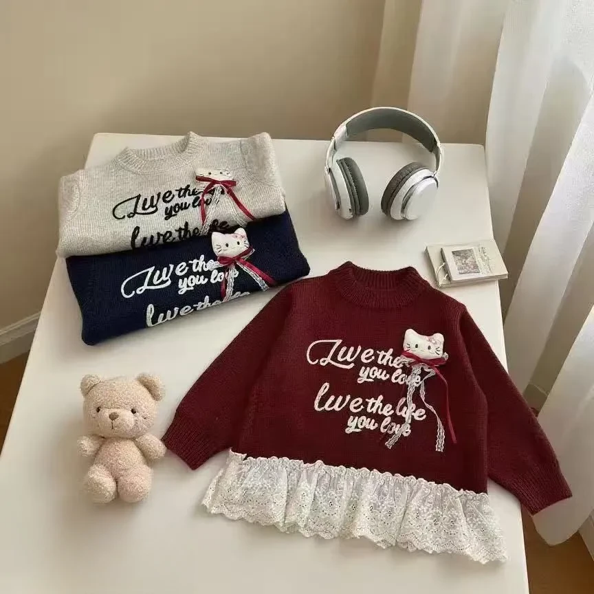 秋冬季新款女童保暖针织套头衫2025新品韩系圆领儿童毛衣百搭