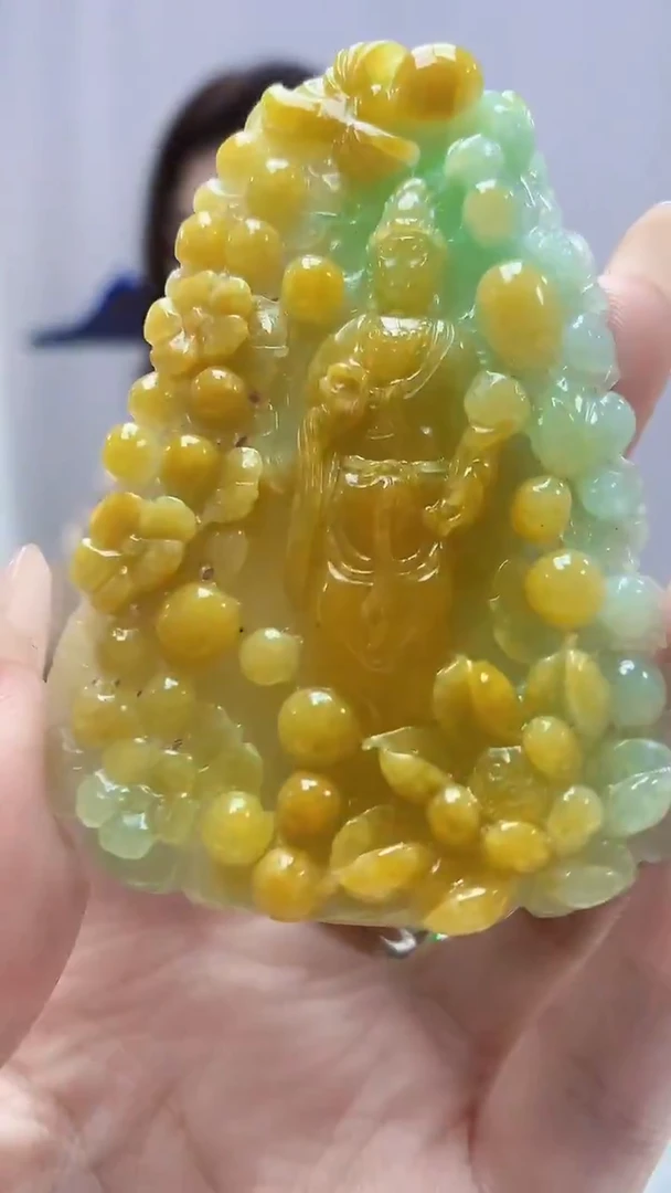 未镶嵌定制翡翠4829DD-毛货挂件154