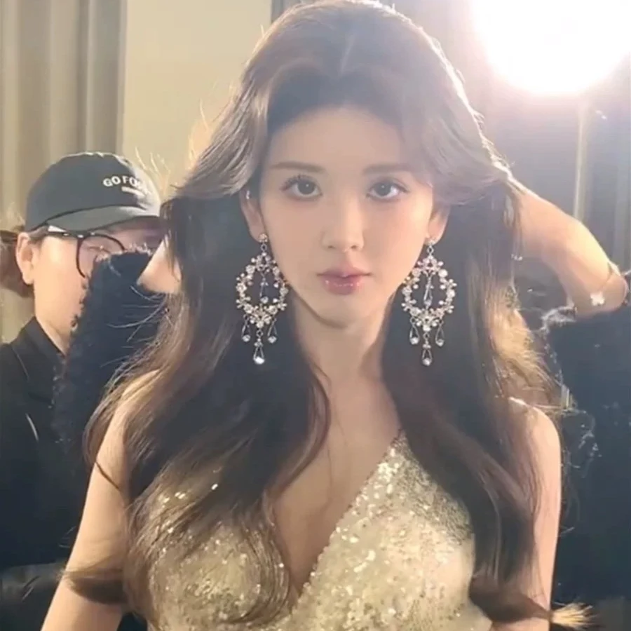 合金耳饰 欧美镂空水滴大耳环女夸张个性西米亚风质感长款耳饰ins