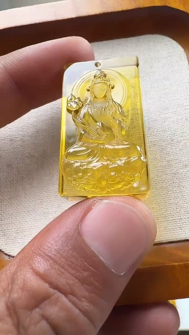 未镶嵌吊坠(不含链)琥珀大势至菩萨方牌吊坠