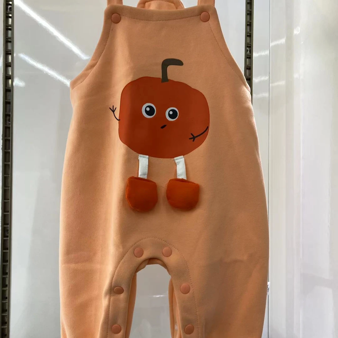 小猪大卫婴幼儿宝宝背带裤卡通加绒恐龙（内里加绒）