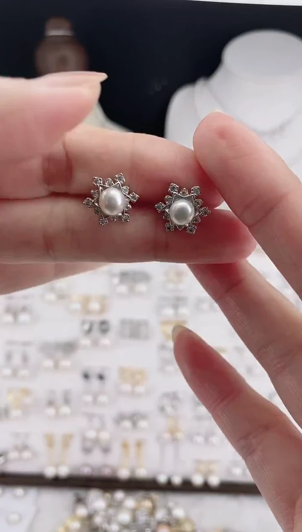 合金耳饰淡水珍珠02