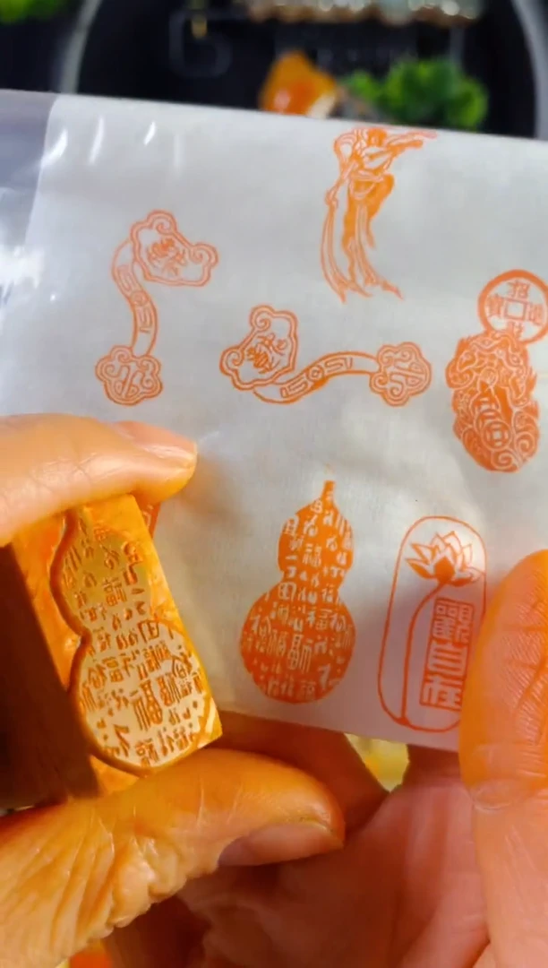 【闪购商品】老挝石印石手工篆刻《百福葫芦》1.5*3木纹