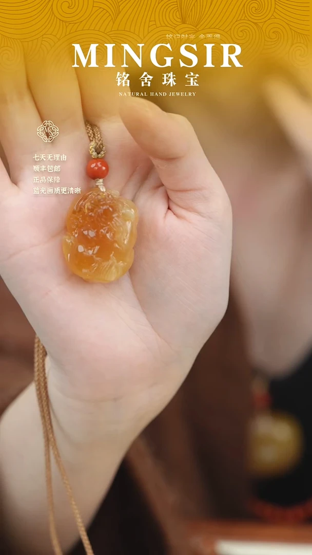 蜜蜡颈饰未镶嵌9*闪53貔貅全9g+