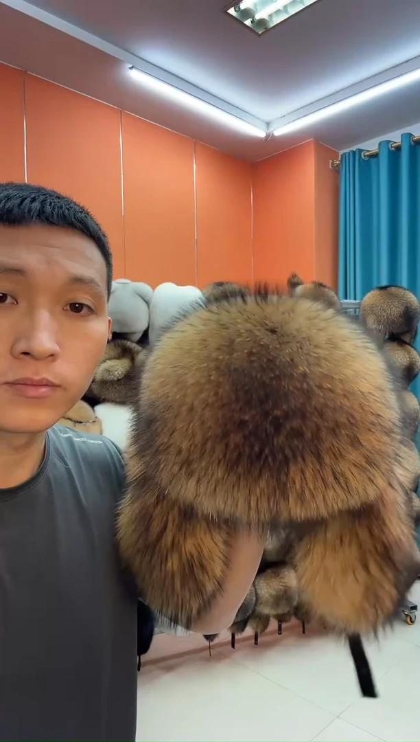貉子毛貉子雷锋帽全毛尾巴款