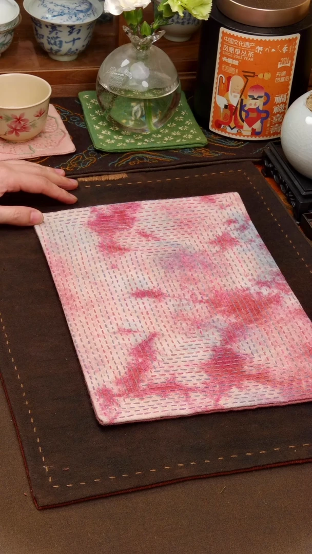 织绣Cici手作刺子绣茶席695